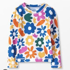 Hanna Andersson Print Rashguard Top in Colorful 70s Floral Size 12